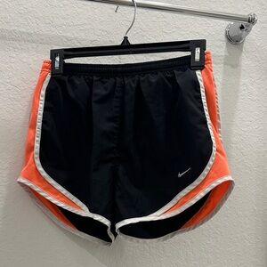 Nike Women's Black and Orange Athletic Shorts